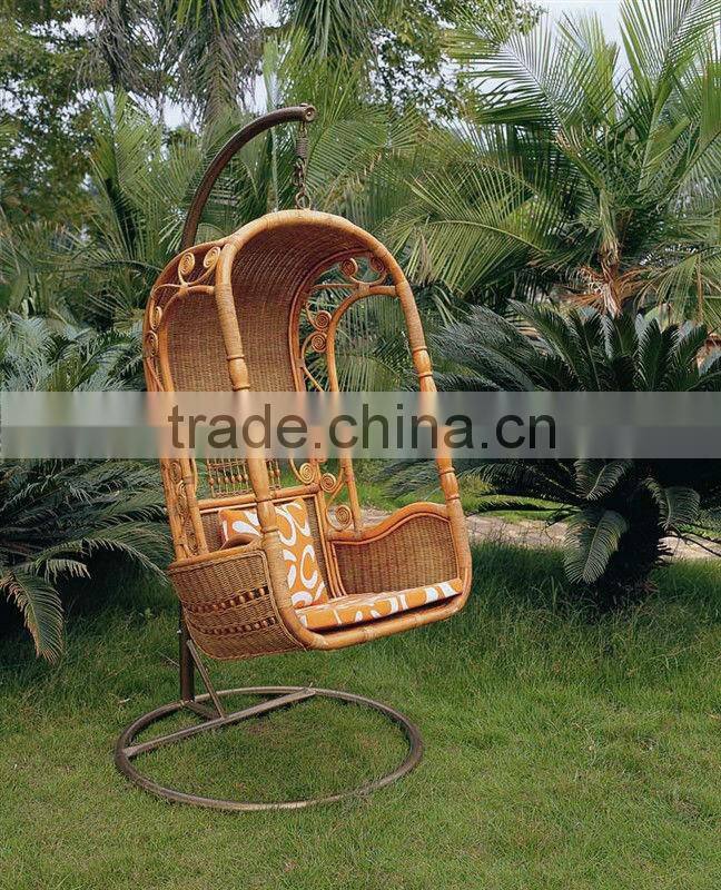 natural rattan swing chair with sunshade