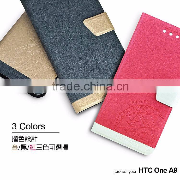 2016 Design Ultra slim Phone Case PU Leather Phone Cover for HTC One A9 with Stand Function Case