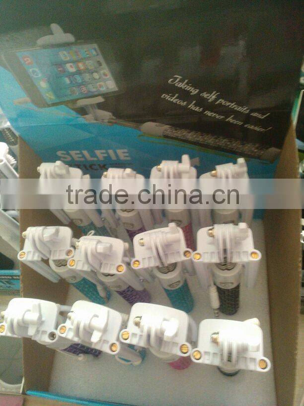 2016 wholesale colorful monopod bling selfie stick in hot-selling