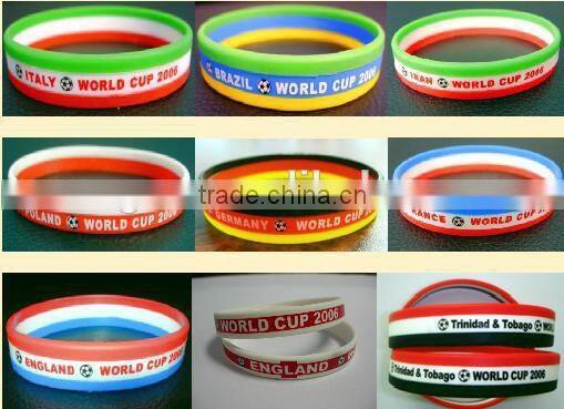 fashion 3 layer color silicone rubber wristband