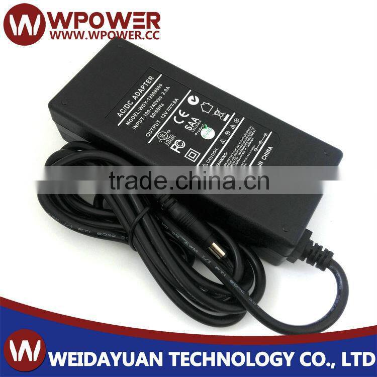 UL SAA FCC desktop power supply ac/dc adapter jack 4 pin 12v 8a