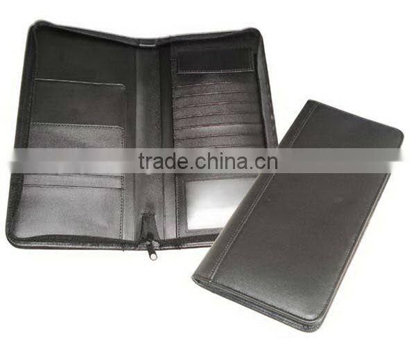Handmade Zipper leather travel document wallets