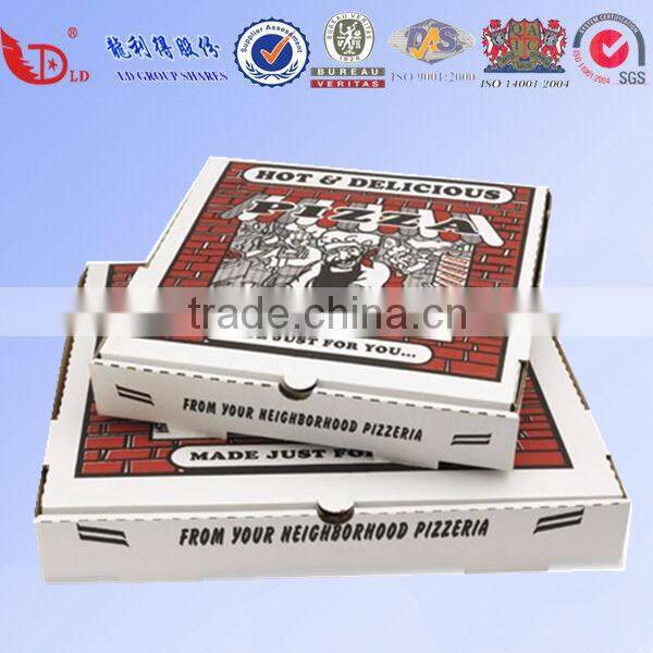 pizza box,2016 wholesale recycled paper pizza box customized logo pizza box