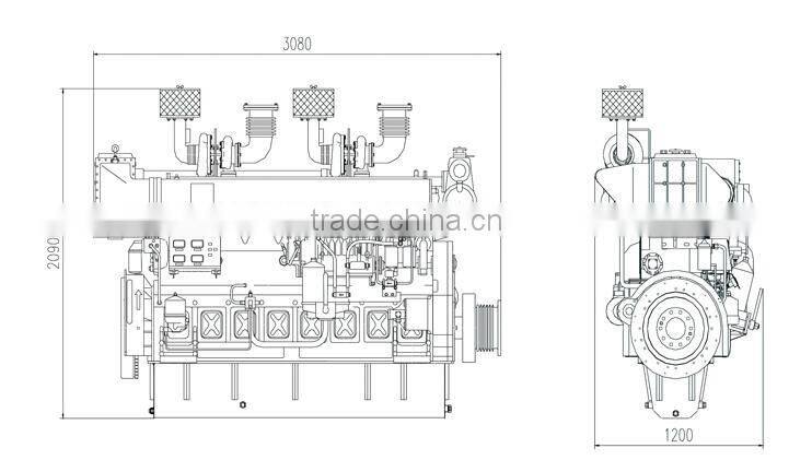 Zibo Zichai Z8170 Series marine diesel engine with 8 cylinder