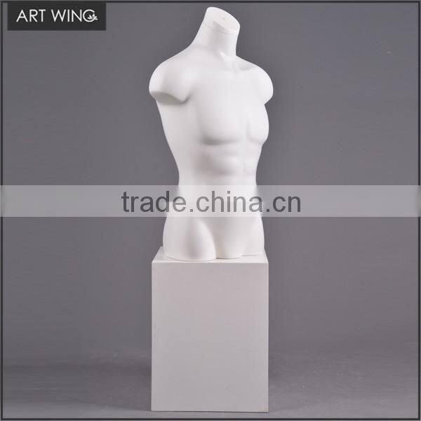 sexy half body vintage man mannequin torso big hip with wooden arms