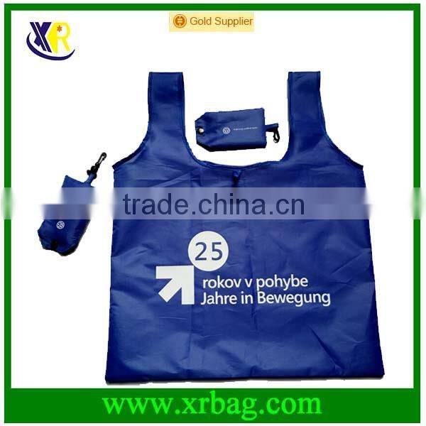 Foldable Nylon Shopping Bag With Integrated Pouch