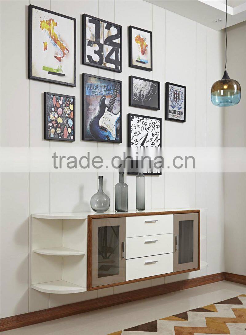 Modern functional high glossy white wooden dining table in dining room set furniture / dining table/dining chair