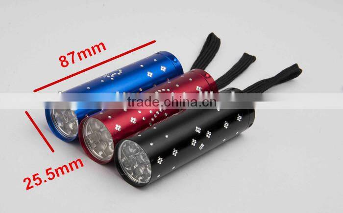 Onlystar GS-8019 factory supply 9led torch light aluminum alloy pocket size led flashlight