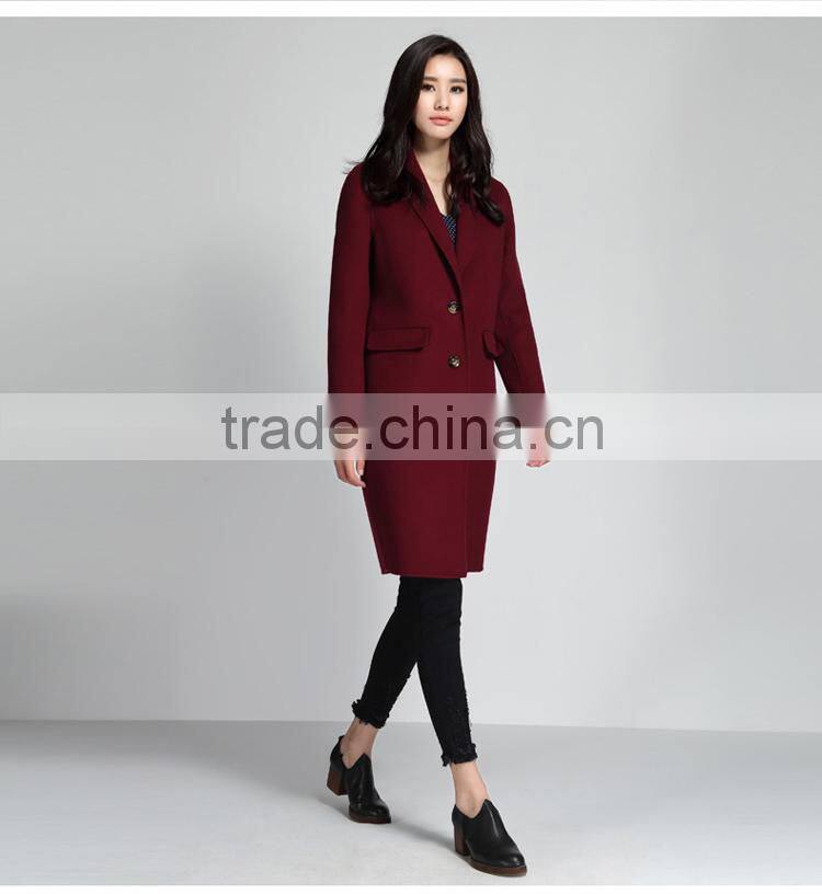 Women's Single-Breasted Wool Cashmere Spring Winter Coat OEM ODM Type Clothes Factory Manufacturer Guangzhou