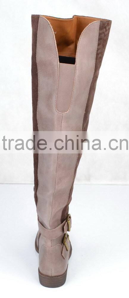 2015 new design suede leather women boots, comfort shaft boots