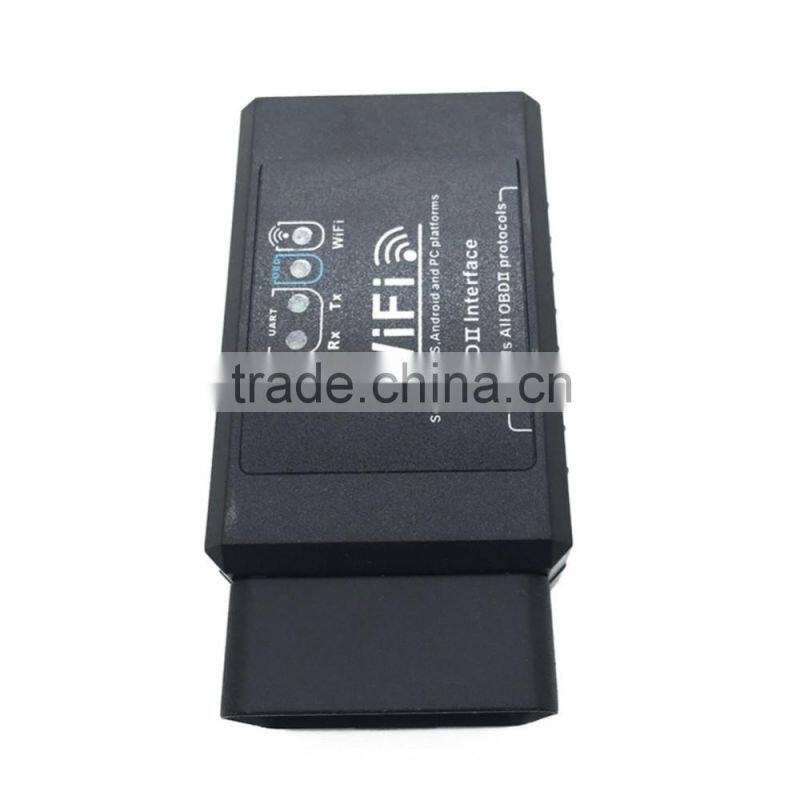 Black WiFi Elm 327 OBD2 V1.5 for Android Ios Auto Diagnostic Scanner