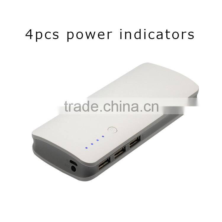 High quality real capacity 10000mah 3 usb phone power bank