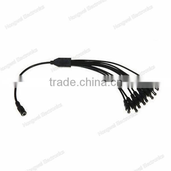 UL2464 black moulded power extension cables DC 5.5 connector male to female DC cable assembly