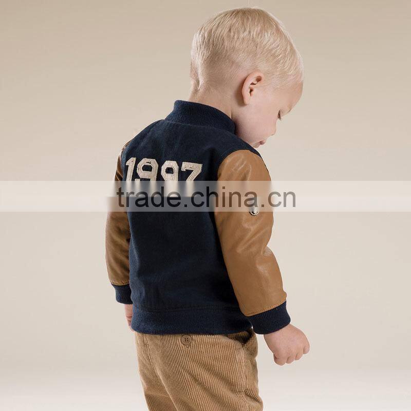 DB2748 dave bella 2015 autumn winter infant outwear baby boy padded jacket cool jacket boys fashion coat boy bassball jacket