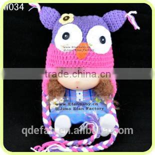 knit owl beanie handmade crochet animal hats for children