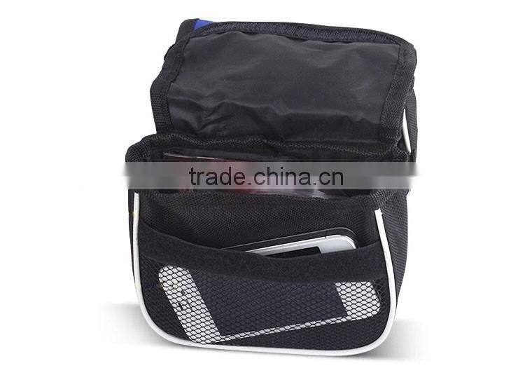 Custom riding bike saddle bag with reflective stripe