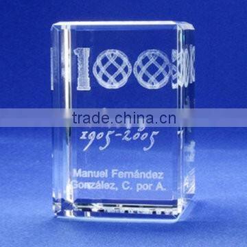 Laser engraved crystal awards plaques with base