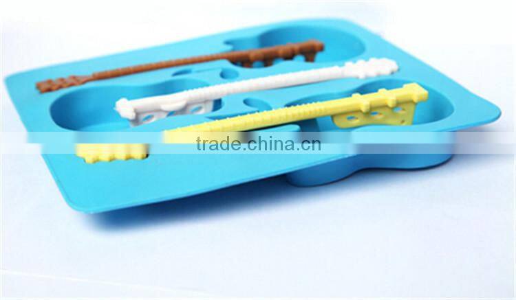 Guitar Shaped New Product Custom Silcone Fondant Mold Ice Cube Tray