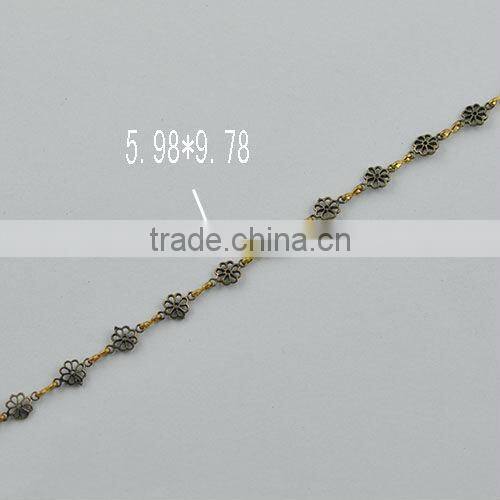 Fashion Design Flower Brass Decoration DIY Chain.