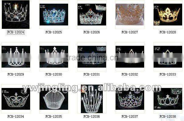 king rhinestone tiara full round large pageant crown