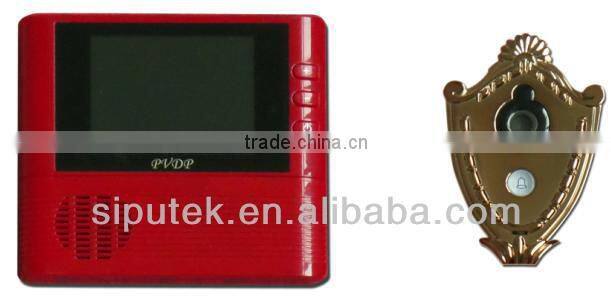 2.8 inch LCD digital doorbell electronic Viewer camera with SD card time adjustment functions