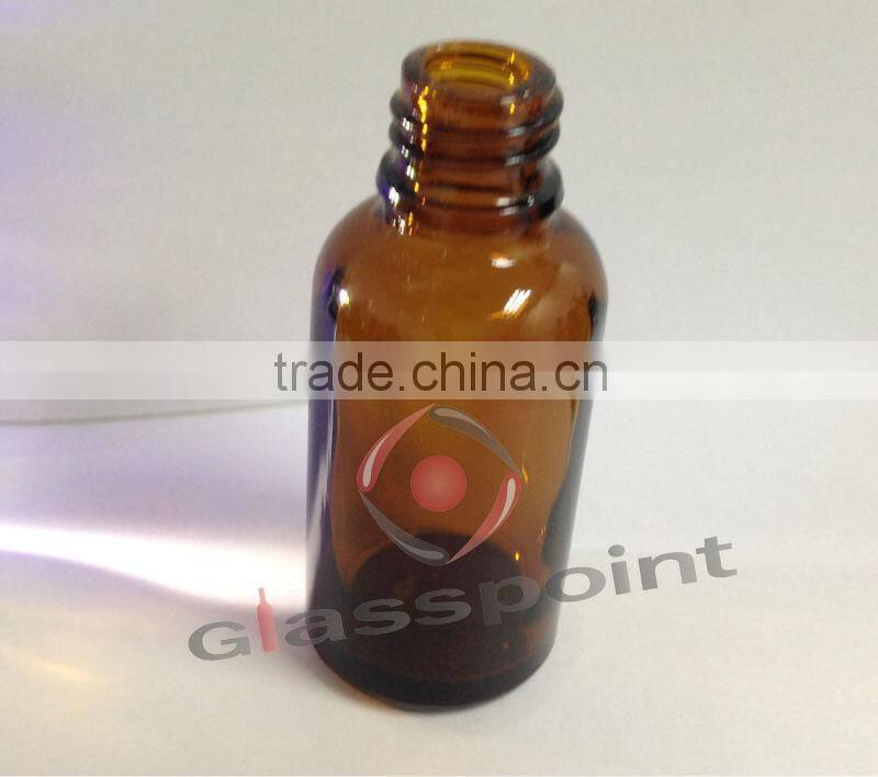 Amber Boston Round Glass Bottle 1 oz with Blk Atomizer, 30ml sprayer boston round glass bottle