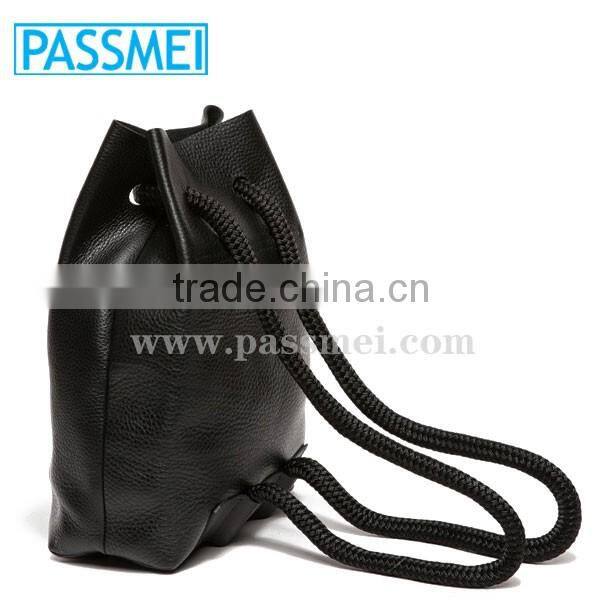 Handmade Genuine leather Backpack in Black