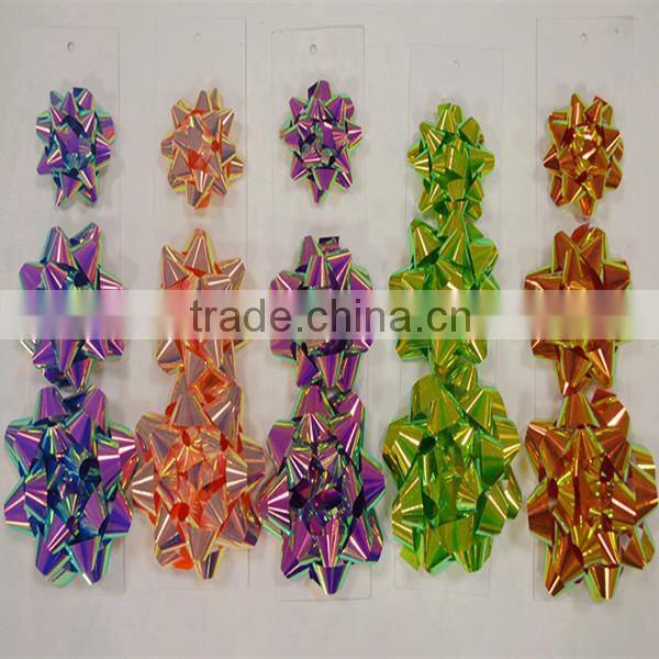 Deep Color Matte Metallic Ribbon Star Bow For Gift Packing