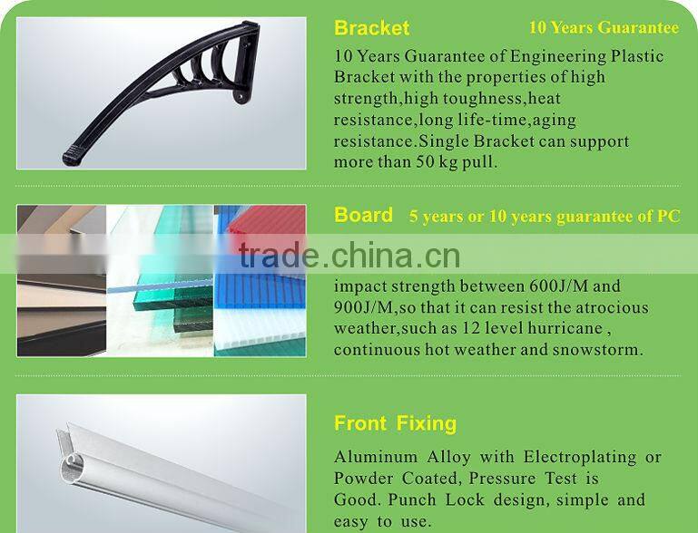 High quality plastic roof covering polycarbonate awning material for door canopy