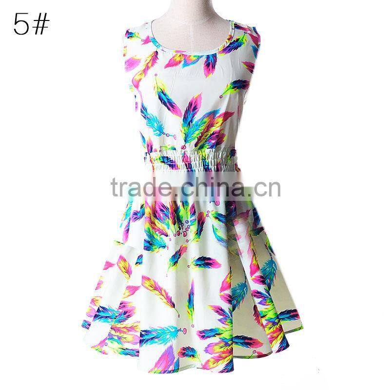 fashion office lady dress 2015 sleeveless beach dress