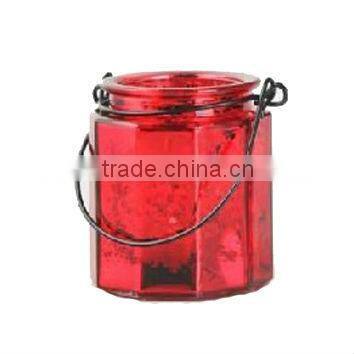 Red color hanging tea light holders