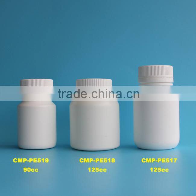 3oz round Plastic HDPE Medicine capsule bottle with Tamper evident cap