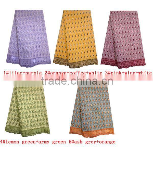 2014 hot selling high quality 100% cotton big Swiss voile lace fabric,African Swiss cotton voile lace made in China