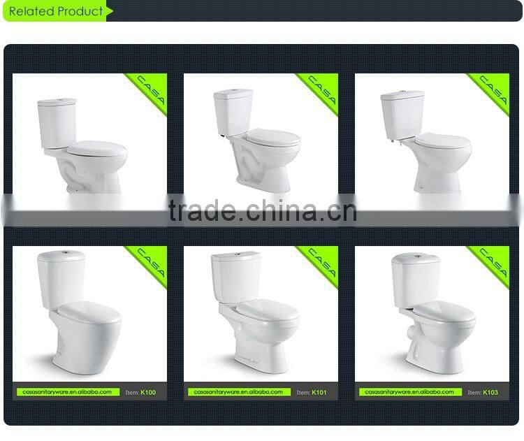 High end washdown s-trap two piece toilet interior design