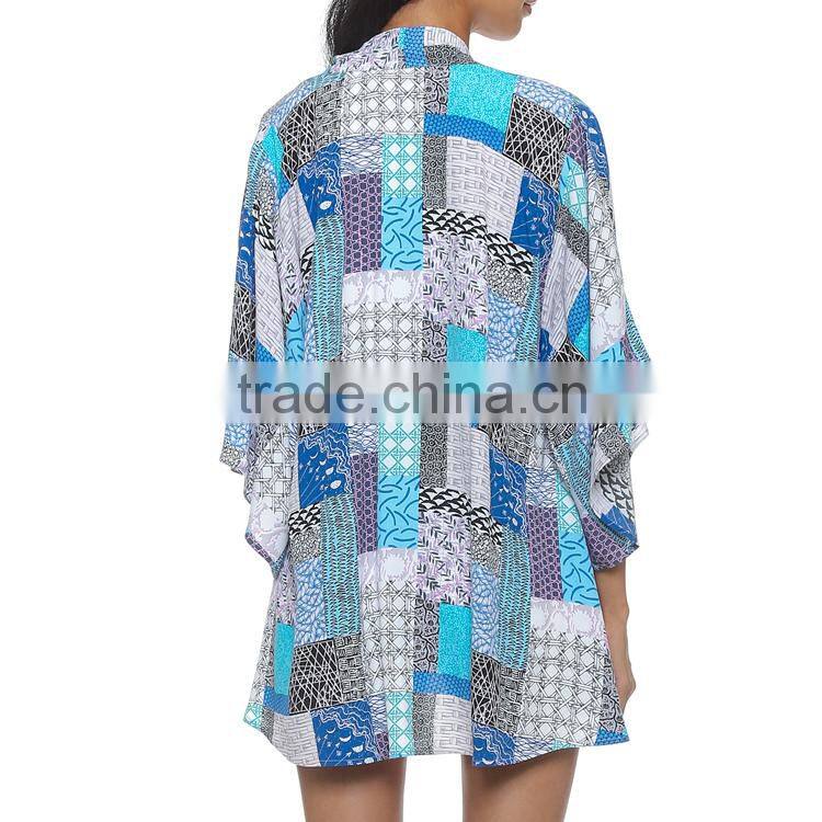 China Clothing Supplier Alibaba Women Wholesale Printed Thin Coat Kimono Cardigan
