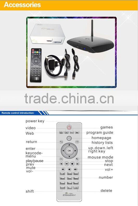 Cloudnetgo Vplus 33A-6R you porn 1080 hd rk3288 mk288 q8 android tv box rk3288 CR13 wth 2mp Camera Real 4K h.265 TV box