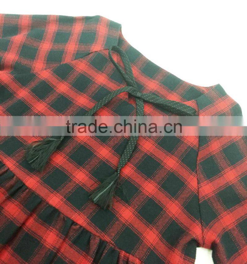 cotton yarn dye plaid women pajama suit