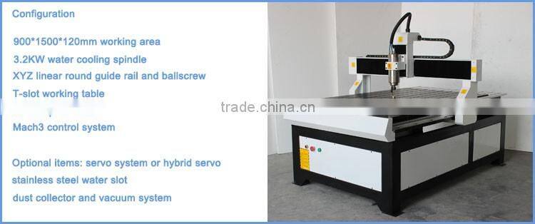 9015 Jinan High speed CNC carving cutting router machine with USB Mach3 controller 900*1500mm