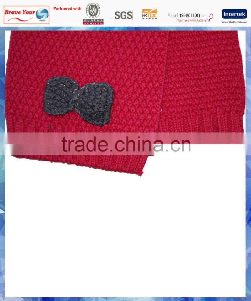 pink popcorn knit baby size scarf