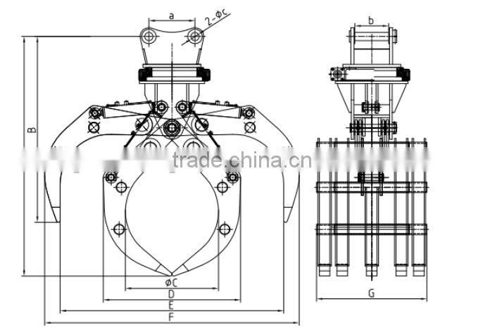 log hydraulic grab/timber grab/stone grab