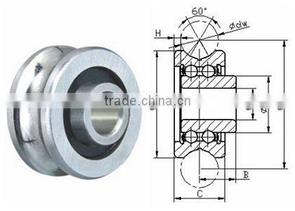 SG15 U groove track roller bearing 5X17X8MM guide bearing guide wheel bearing U groove bearing