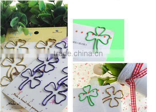 Cheap high quality metal clover book mark