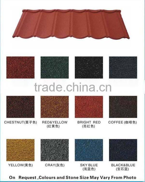 Colorful Environment Friendly Classical Stone Coated Metal Steel Roof Tile