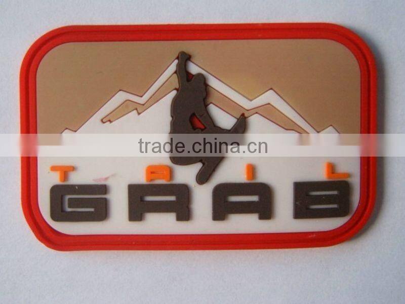 Warning Sign garment pvc badge silicone label pvc patch