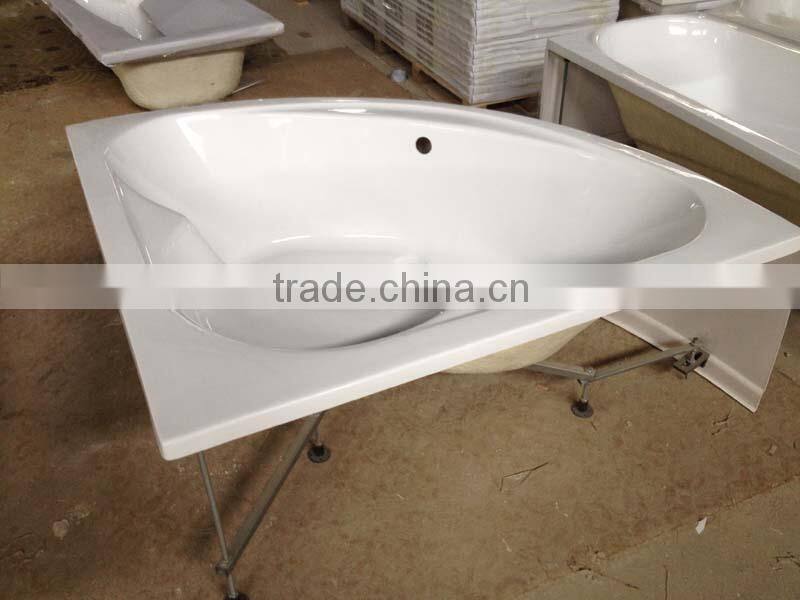 High quality corner bathtub with seat,fiberglass bathtub with skirt/apron