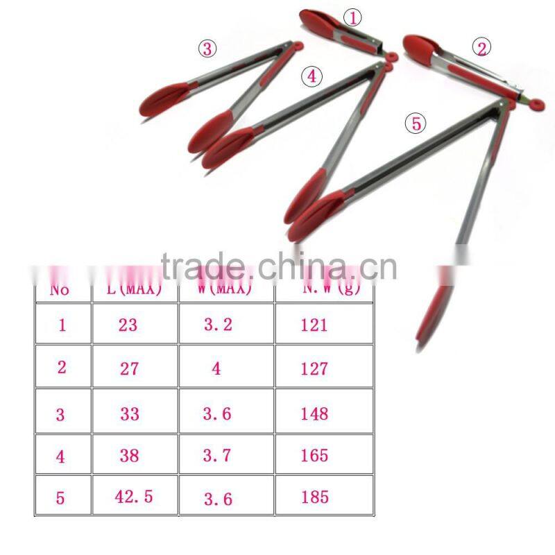 OEM factory China alibaba kitchen tools Silicone 304 BBQ tong