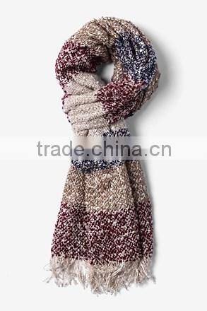 Helsinki cool burgundy, tan, and navy blue silk woolen scarfs for girls