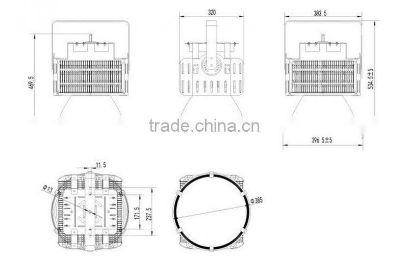 High power led high bay light tempered glass AL board lights outdoor CE&ROHS