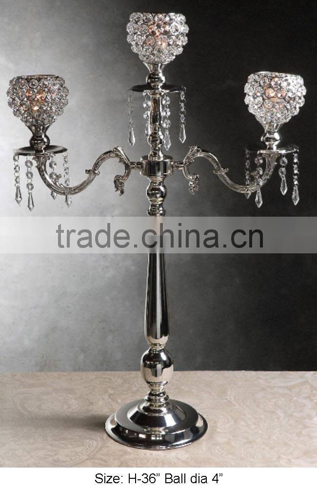 Hot sale wedding crystal ball candelabra for sale