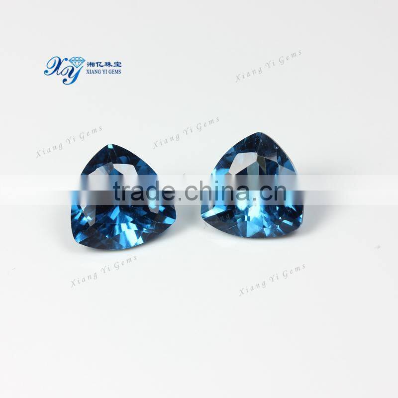 New Arrival Wholesale Loose Gemstone 10x10mm Trillion Cut Aquamarine Gem Price